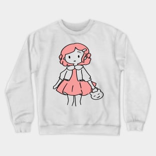 pinky confused girl Crewneck Sweatshirt